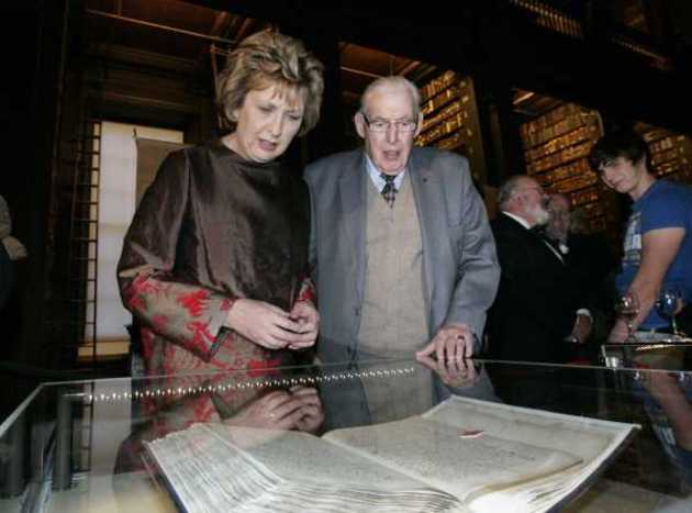 Pictured President of Ireland, Mary McAleese, and The Rev and the Rt Hon. the Lord Bannside, Ian Paisley at the Trinity College Dublin ‘Ireland in Turmoil’ exhibition, in October 2010